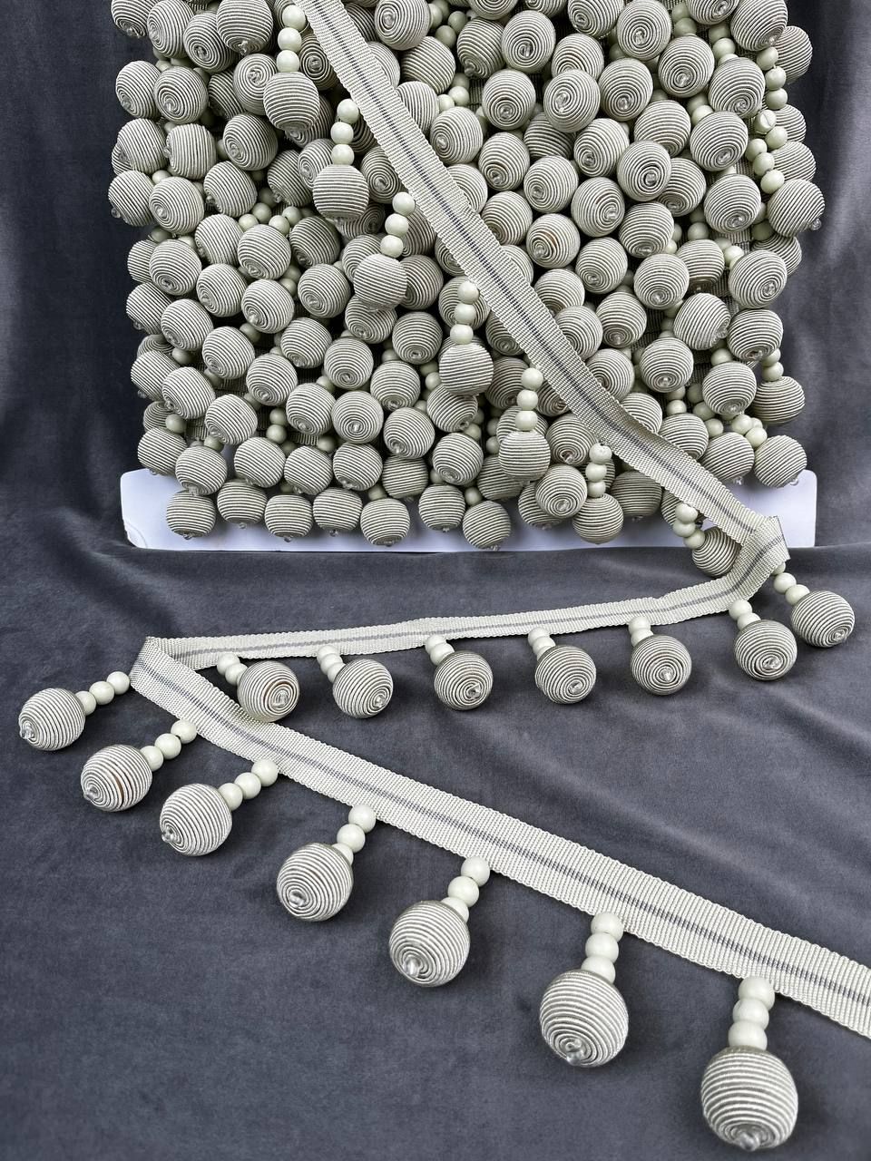Бахрома "Reps Circle" TP1005 - В10 Mirtex белая скала (d25мм) (7,5 см/10 м)