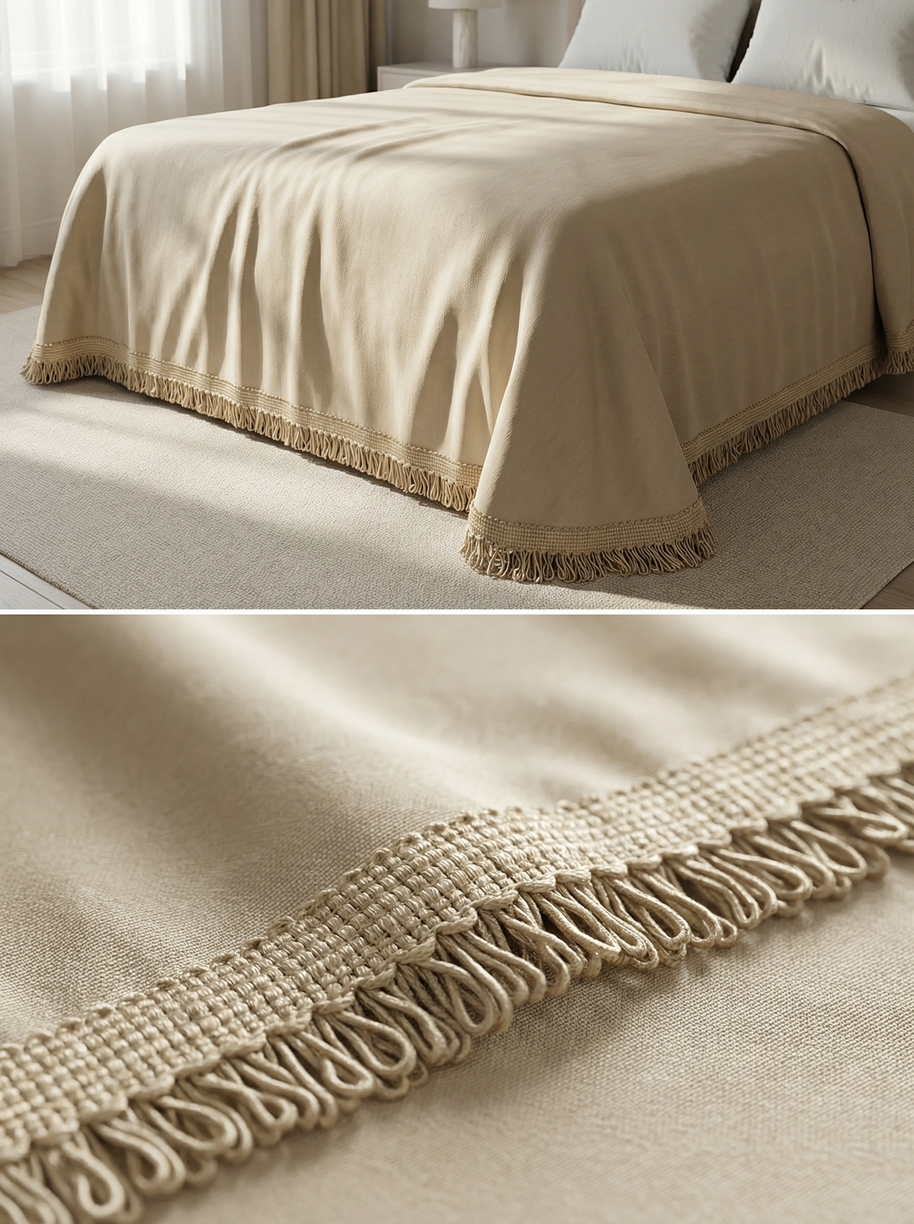 Кант с ресничками шторный "Букле" ER01-83-CREAM MirTex песочный (3 см/12,5 м)