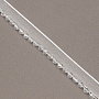 Кант на органзе с бусами 2508-01 белый/crystal (ширина общая 1,3 см/ декор 0,5 см) (уп. 9,144 м)
